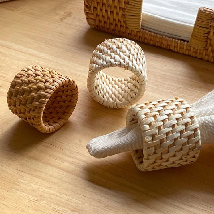 Elegante Serviettenringe Gewebter Rattan Serviettenhalter für Saisonale Tischdekoration Nachhaltige Esszubehör