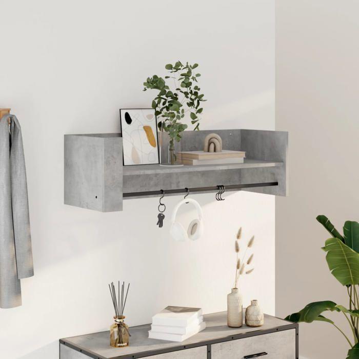 VidaXL Wall Shelf Concrete Grey 100x35x30.5 Cm Engineered Wood, Cube Wall Shelf, Cube Organizer, Shelf 848461