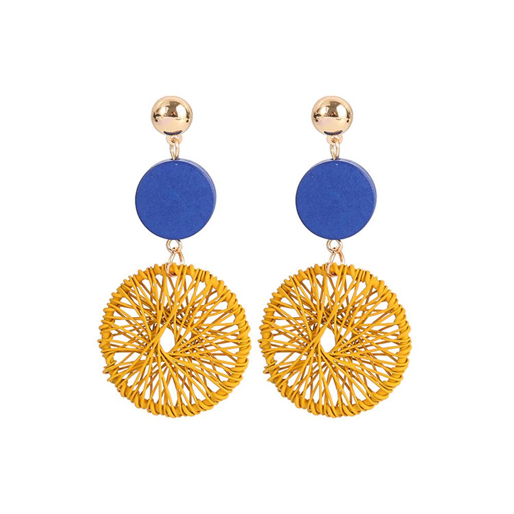 2025 New Korean Style Luxury Simple Big Round Hollow Mesh Drop Earrings for Women Fashion Jewelry Gifts