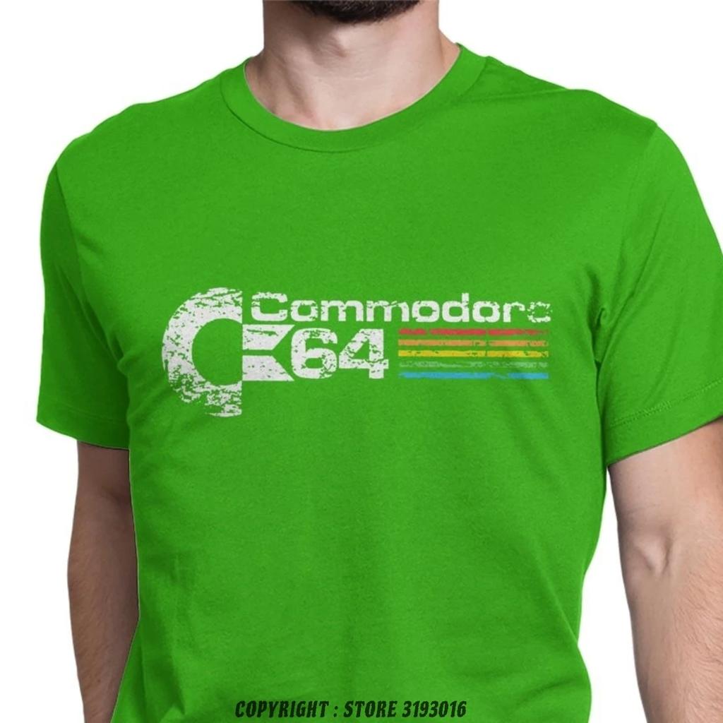 Retro Commodore 64 Koszulki T-shirt Nowe Czysta Bawełna Koszulki C64 Amiga Komputerowy Geek Nerd Koszulki 3D Dekolt O Koszulki