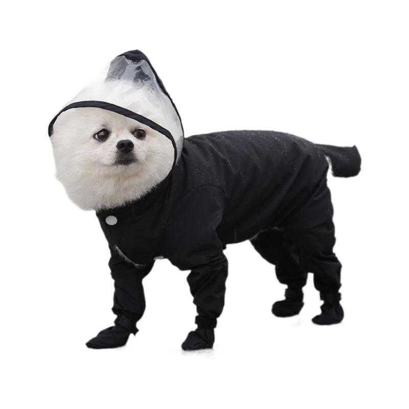 All-inclusive Pet Cat Dog Four-legged Raincoat Rain Shoes Teddy Bear French Bulldog Outdoor Dog One-piece Raincoat Waterproof Supplies