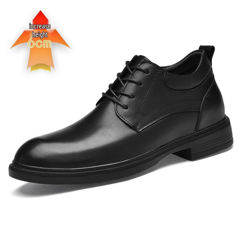 Men s 6CM Height-Boost Leather Shoes - Casual & Formal Wedding Shoes, British Style 46