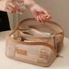 Portable Travel Toiletry Storage Women Organizer Bag Mesh Makeup Bags Large Capacity Tote Skincare Makeup Case