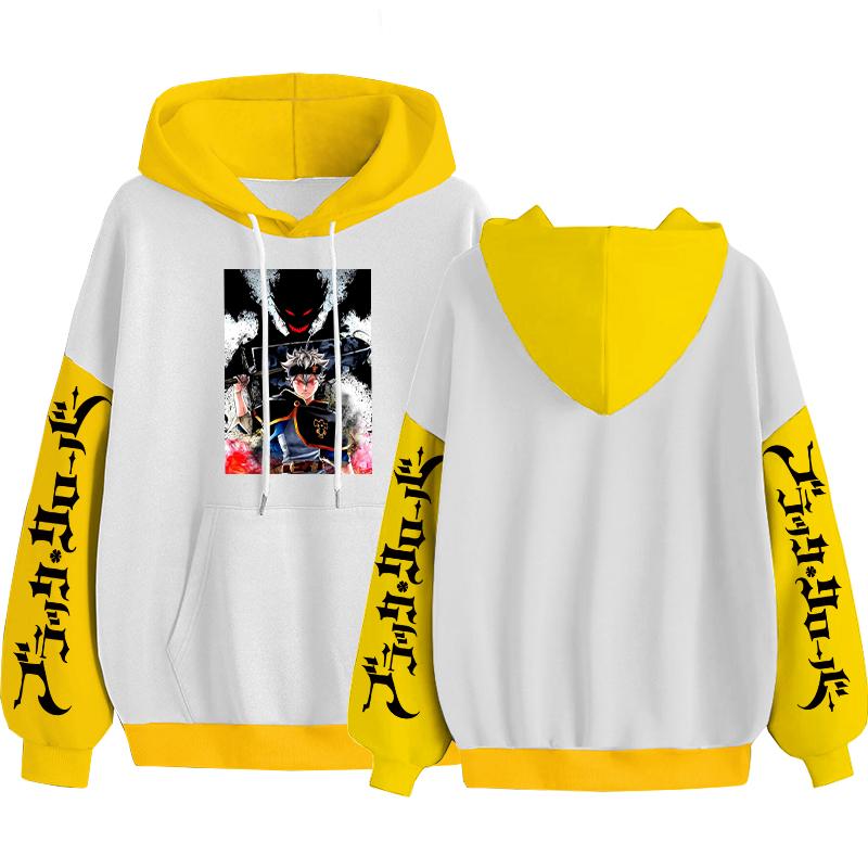 Горячая аниме Black Clover Asta Manga Hoodies Men Harajuku Manga Cartoon Printed Crewneck Sweatshirt Осень Зима Loose Hoodie