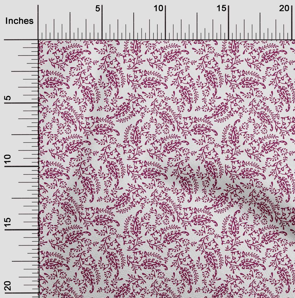 oneOone Georgette Viscose Dark Magenta Fabric Block Dress Material Fabric Print Fabric By The Yard 42 Inch