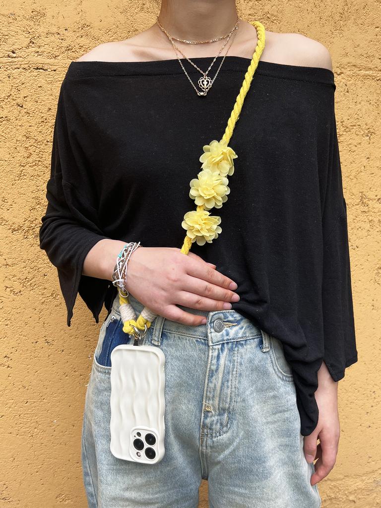 Handcrafted, Colorful Phone Lanyard Adjustable Floral Accessories Pendant Camera Backpack Pendant Phone