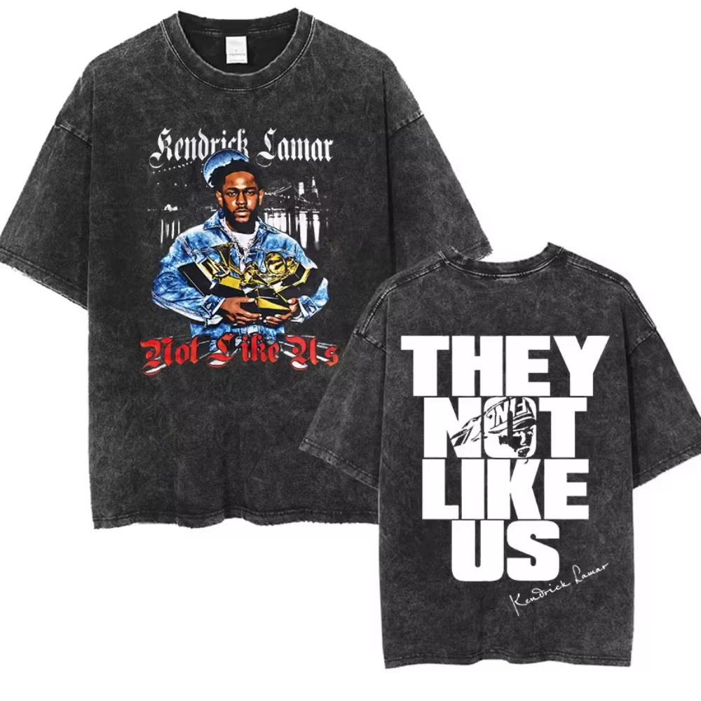 Kendrick Lamar They Not Like Us Tour 2026 Maglietta Merch da Uomo Vintage Lavata a Maniche Corte Materiale Traspirante Nessuna Sensazione di Soffocamento nella Calda Estate
