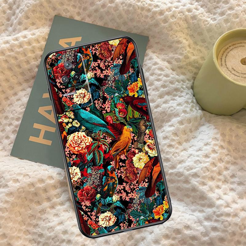 Garden Birds Vintage Tropical FLORAL Case For Xiaomi 14T 13T Pro 11T 12T 13 14 15 Ultra POCO X7 Pro X3 X5 X6 F5 F6 M6 Pro Cover