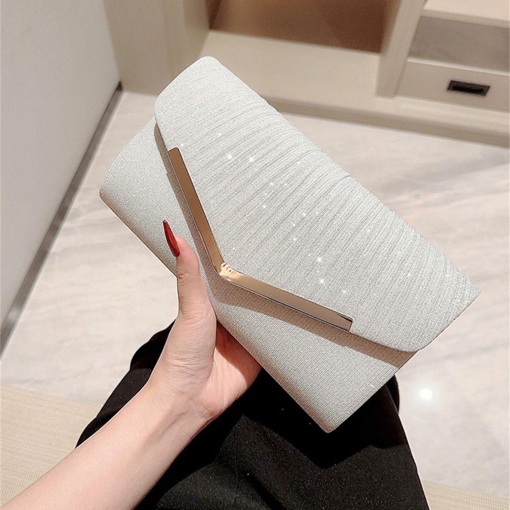 Gold Silver Evening Bag Women Elegant Fashion Banquet Clutch Chain Shoulder Bags Luxury Purse Female Wedding Party Bags