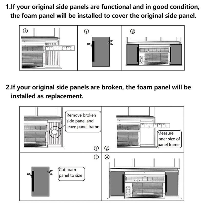 A25F-4PCS Window Air Conditioner Foam Insulation Panels,AC Side Insulating Panel Kit,17In High X 9In Wide X 7/8In Thick