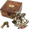 Brass Nautical Sextant  J Scott Replica with Hardwood Box Marine Instrument