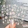 Shiny Christmas Tree Nail Stickers Aurora Light Nail Art Parts Stickers Cute Pink Snowflakes Star Wreath Nail Decorations Decals