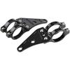 Aramox Universal Motorcycle Headlight Mount Bracket, 38-41mm Fork Clamps, Black Metal, 2-Piece Adjustable Lamp Holder