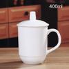 Jiemengzhe Pure White Bone China Ceramic Mug with Lid