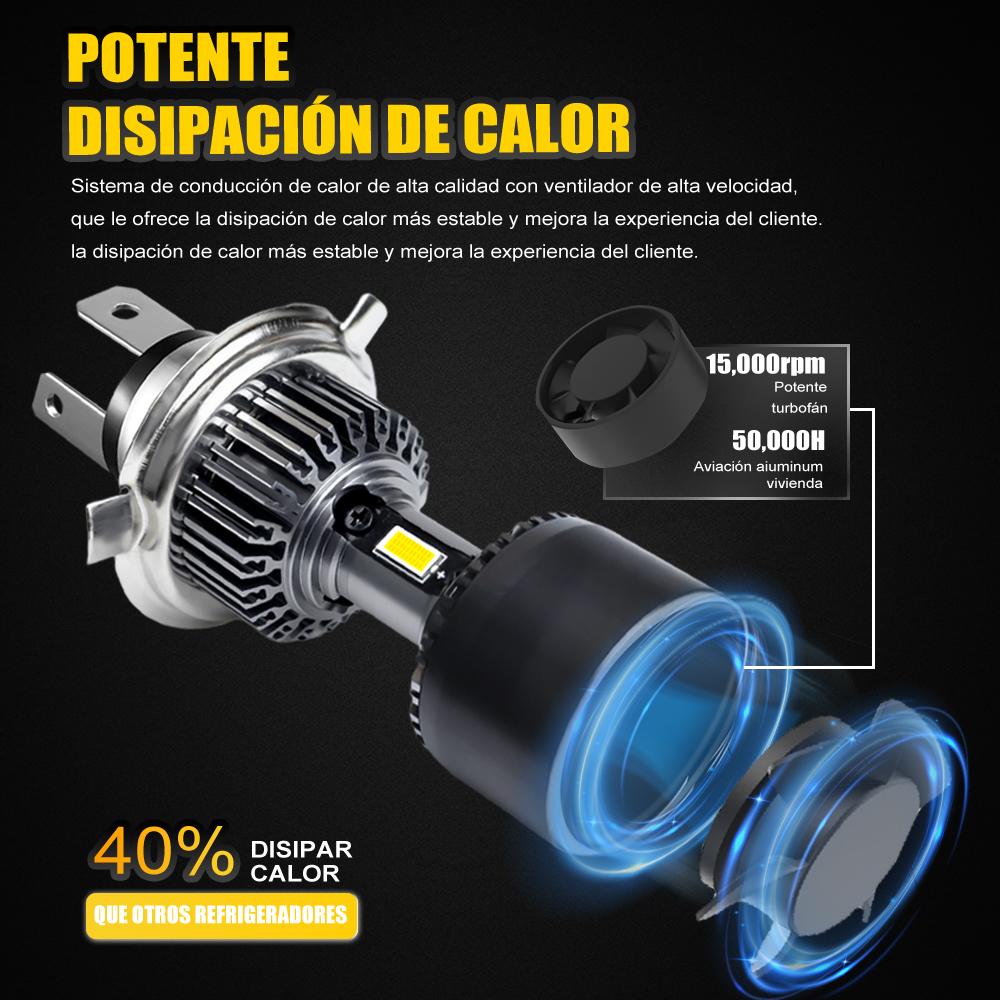 1pc Angel Eye H4 LED Motorcycle Headlight High Low Beam Scooter Motorbike Headlamp Light Bulb