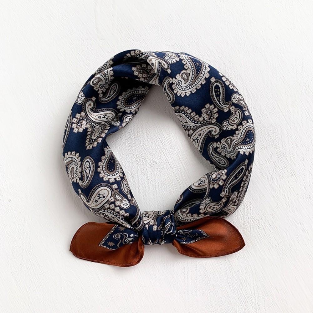 Fashion 45x45CM Silk Scarf Headscarf/hair Wrap Geometric Pattern Neckerchief Printed Minimalist Square Scarf Women Headwear