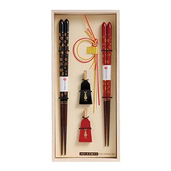 Kawaii Gift Set: Chopstick Rest Collection - Hana Kagari x Hagoita Usagi, 2 Chopsticks x 2 Chopstick Rests