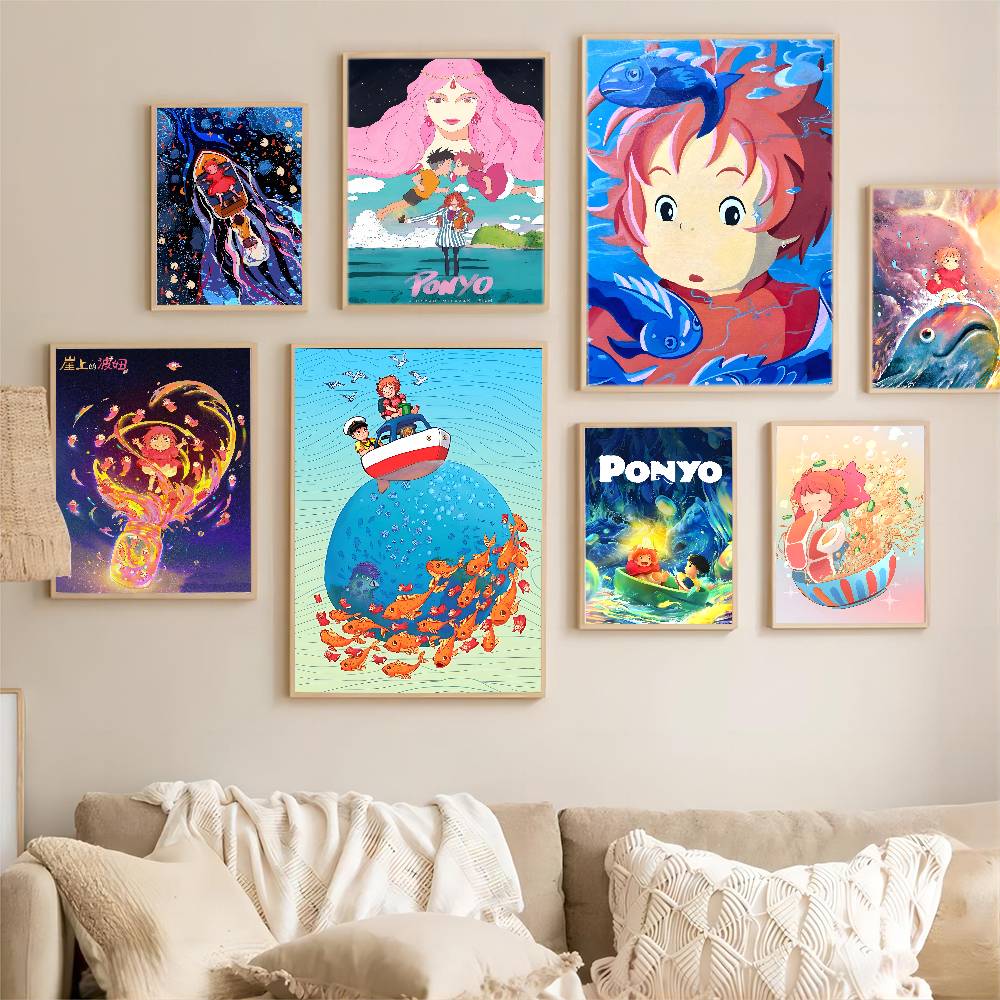 Anime P-ponyos Vintage Posters Sticky Retro Kraft Paper Sticker DIY Room Bar Cafe Kawaii Room Decor