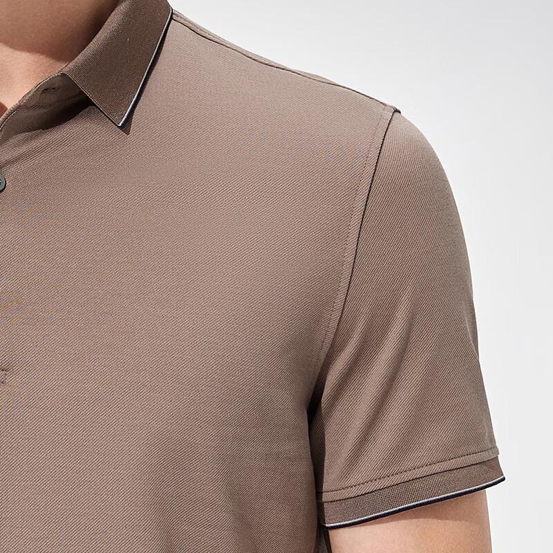 Antonio Men's Silk-Cotton Blend Short-Sleeve Business Polo Shirt
