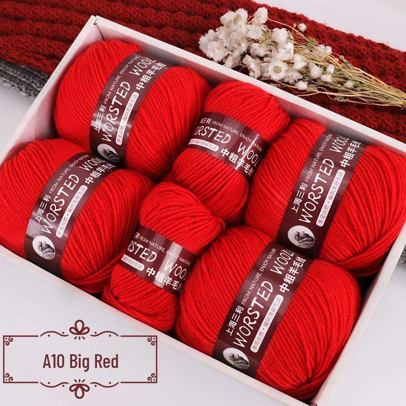 Sanli Wool Yarn 290: Medium Thick Knit Sweater, Scarf, and DIY Seat Cushion