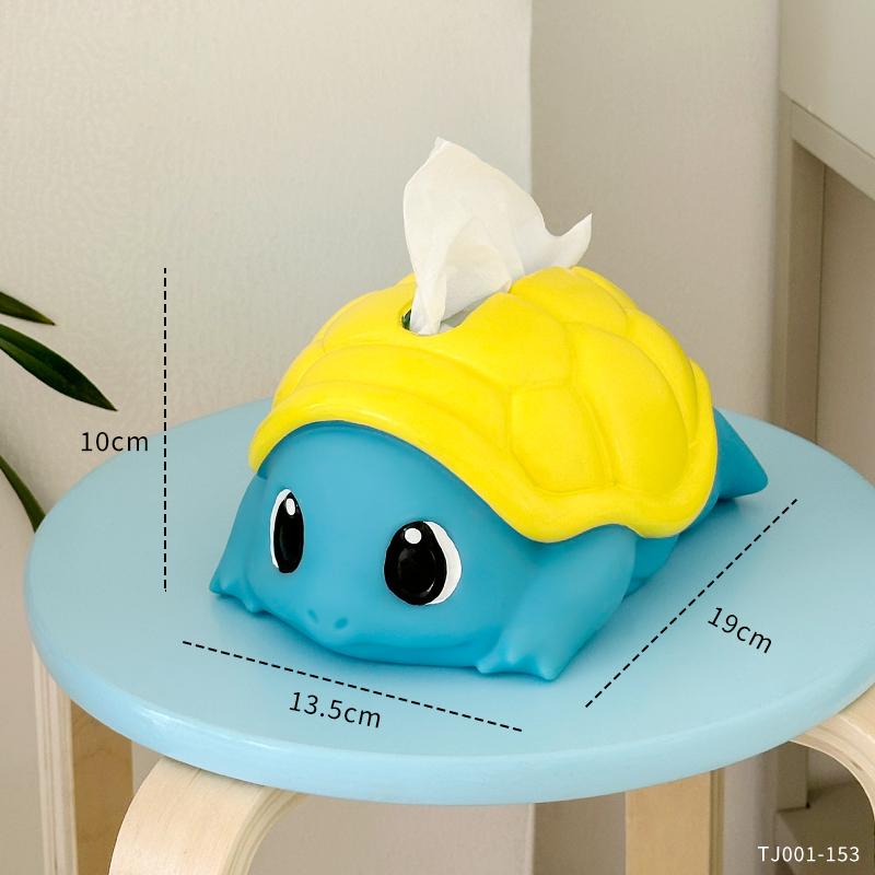 Miniso Cartoon Cute Squirtle Tissue Box Creative Living Room Storage Box Pokémon Tissue Box Paper Box Ornament