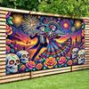 Day of the Dead  Tapestry Celebration Traditional Mexican Attire Vibrant Skeletons Perfect for Parties and Holiday Gifts