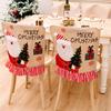 Furniture Holiday Whimsical Decor With Adorable Snowman And Santa Claus Chair Covers In Striped Fabric
