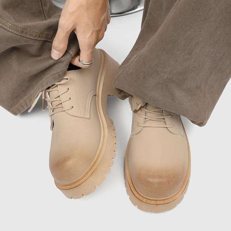 Fashion Shoes for Men British Style Thick Sole Casual Derby Shoes High Quality Fashion Comfor Versatile Man Leather Shoes Zapatos Hombre