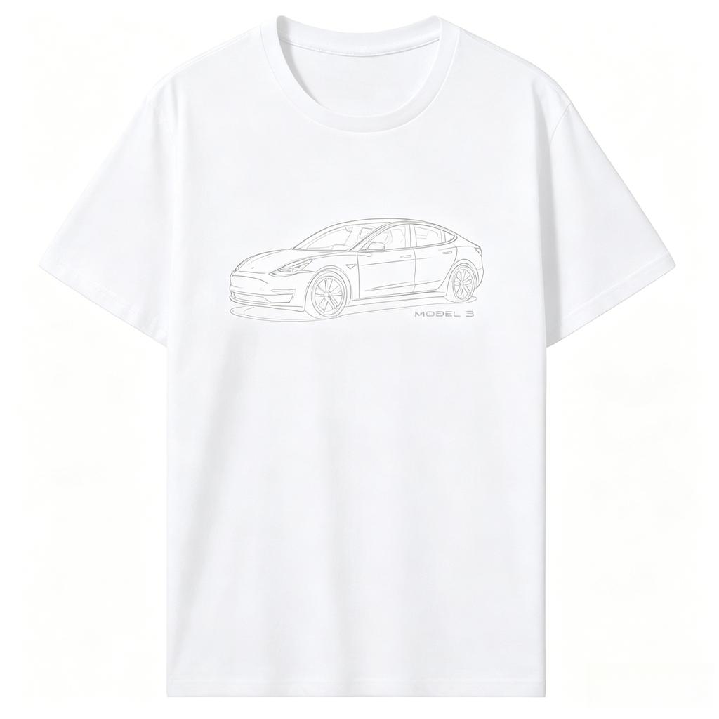 Summer High Quality Graphic Tshirt Fashion Tshirt M3 EV TTeslasmotors Fan Car Tees ONeck Tshirt Unisexs Print Tops
