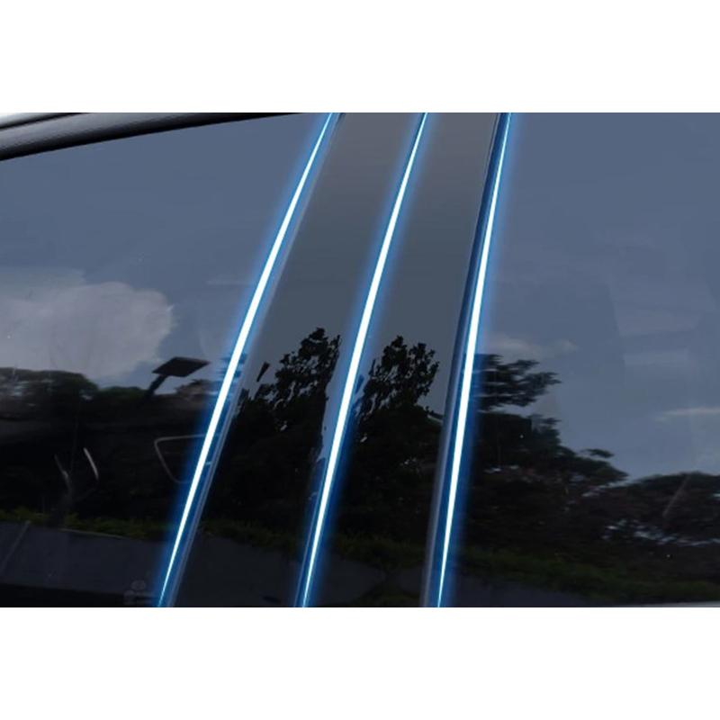 8Pcs Glossy Black Pillar Posts For Toyota BZ4X 2022 2023 Car Window Decoration Cover Door Side Trim Stickers Auto Exterior Parts