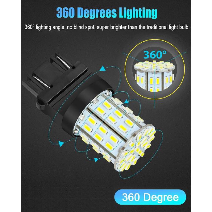 6-Pack 3157 LED Bulbs - Super Bright Backup Reverse Lights, 6000K Xenon White, 12V Compatible with 3156/3056/4157/3057/3047 for Car Tail Brake Turn