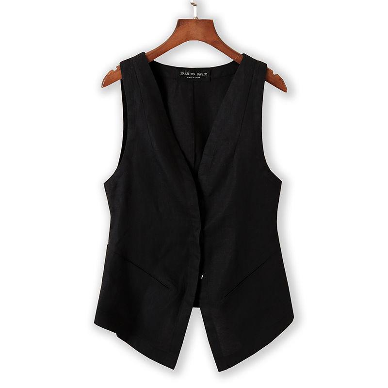 2023 Women's Spring Cotton-Linen Short Vest – Breathable, Lightweight Jacket