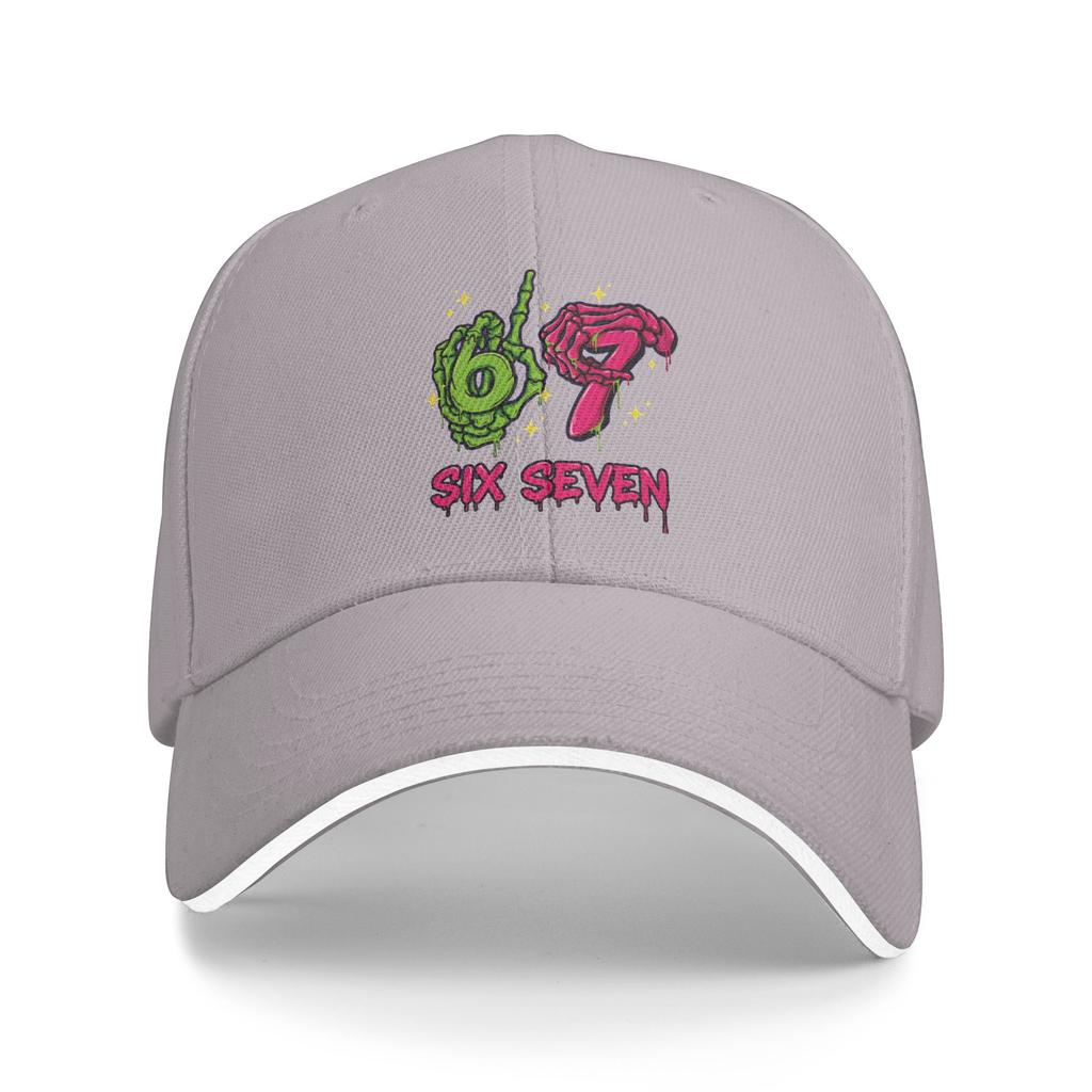 67 Halloween Neon Six Seven Baseball Cap y2k Retro Couple Women Trucker Hat Sun Print Running Hippie Baseball Caps Birthday Gift