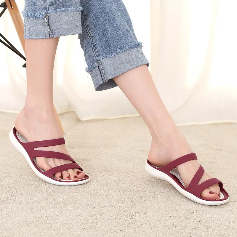 Summer New Style Flat Sandals Slippers Seaside Waterproof Beach Shoes Casual and Comfortable Flatheeled Women's Slippers Sandals