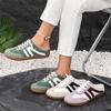 Women Retro Color Block Slip On German Trainer Mule Slippers, Breathable Soft Sole Versatile Casual Summer Walking Shoes