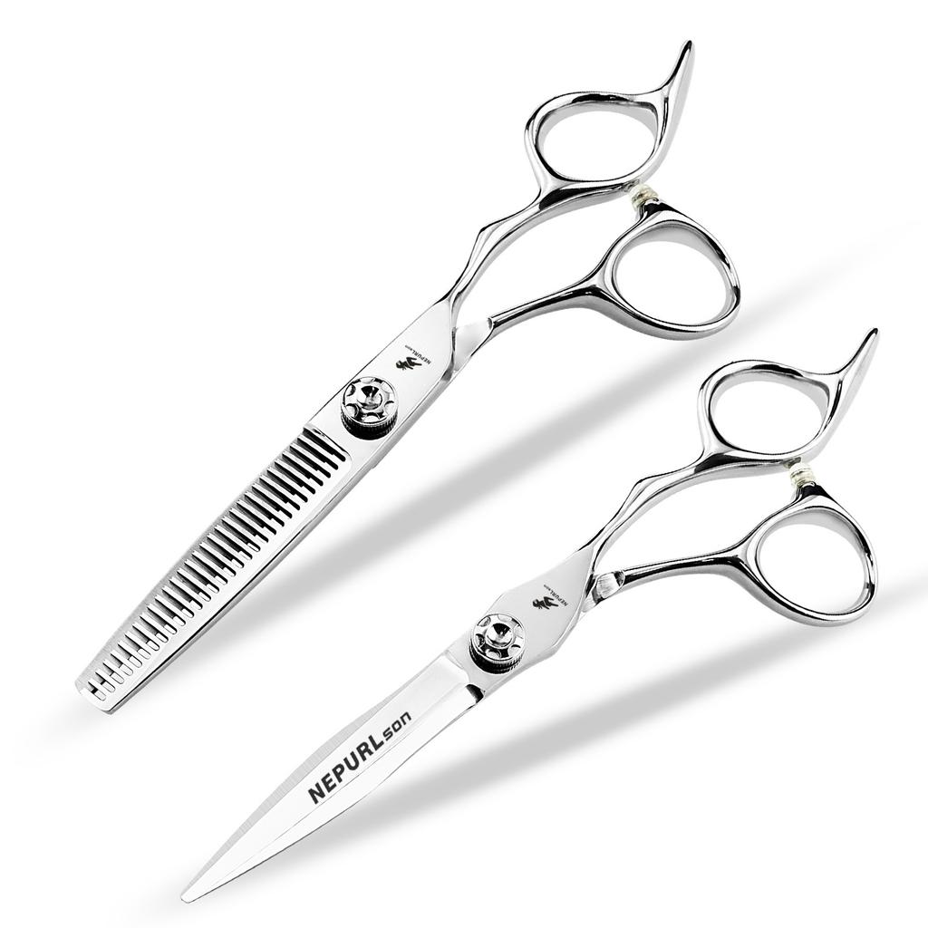 6.0 Inch Nepson Thick Ring Handle, Hair Scissors Flat Cutting Tooth Scissors Thin Cutting