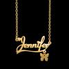 Atoztide Custom Name Necklace for Women Hang Heart Butterfly Stainless Steel Jewelry Choker Chain Personalized Birthday Gift