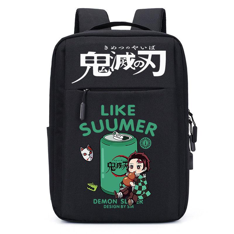Japan Cartoon Comics Demon Slayer USB Charging Backpack Large Capacity Student Casual Backpack 0004