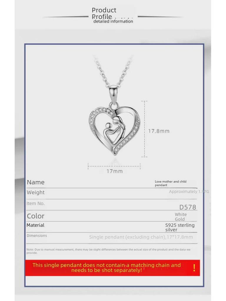 Pendentif Cœur En Argent 925 Avec Zircone Cubique - Collier 45cm - Cadeau Idéal Pour La Fête Des Mères
