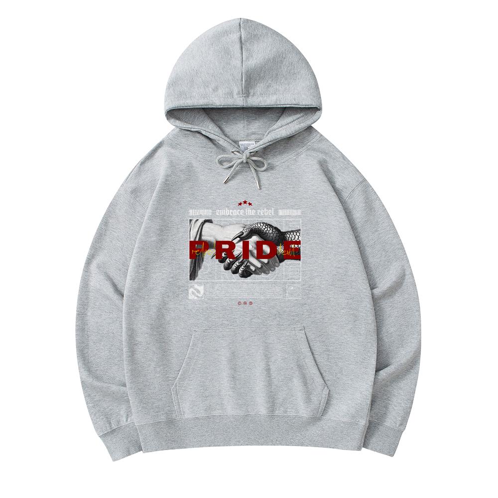 

300 GSM Men s Cotton Hoodies Pride Print Premium Cotton Sweatshirt XS армия зеленый