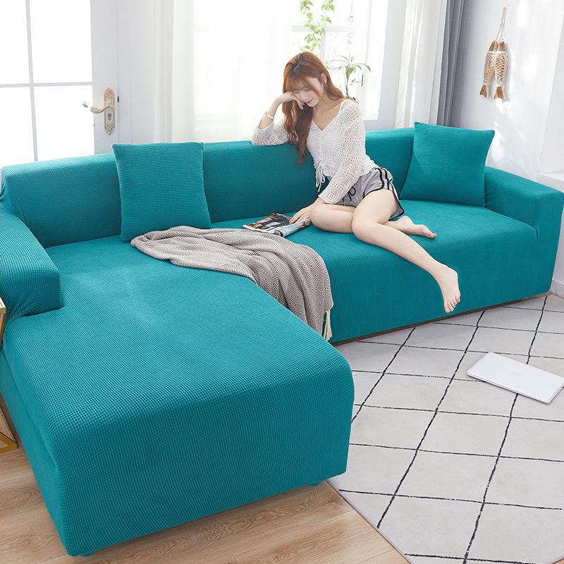 

Anti-Scratch Stretch Sofa Cover Universal Fit Modern Simple Design Four Seasons Use Durable Fabric Protector 90-140