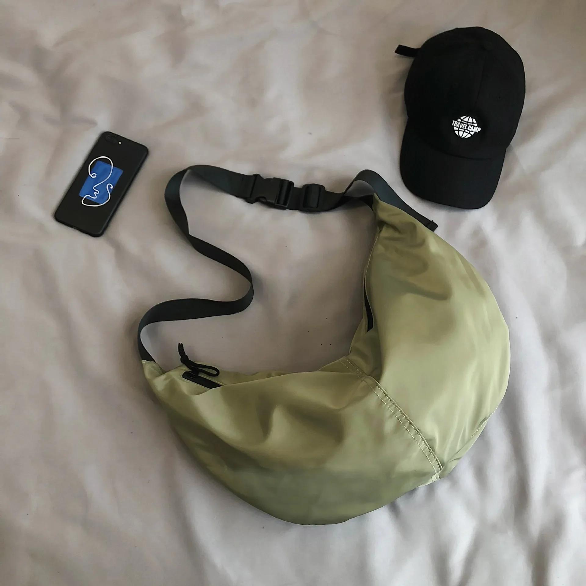 Сумки через плечо мужские однотонные бродяги большой вместимости унисекс Harajuku — фото 8