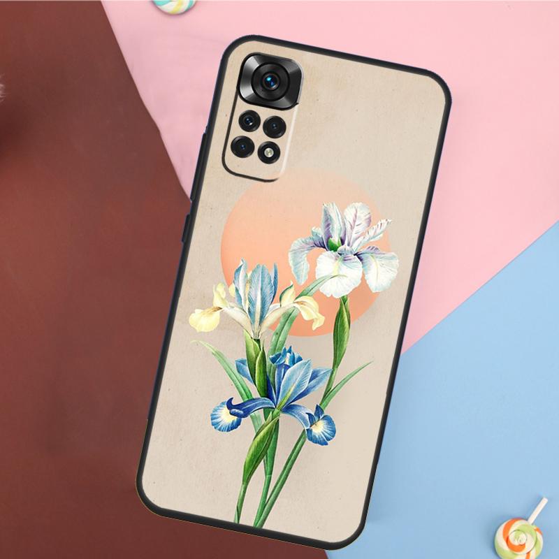 Blue Iris Flower Case For Xiaomi Redmi Note 11 Pro 11S 8 9 12 10 Pro 10S 9S Redmi 9 10 12C 9C 10C Back Cover