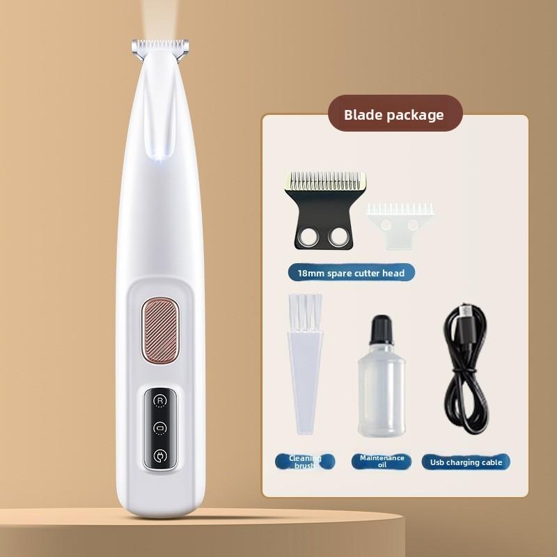 Waterproof LED Light Dog and Cat Foot Hair Trimmer, Pet Foot Hair Trimmer, Rechargeable Electric Clipper with Light for Dog Hair Trimming