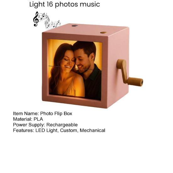 Yousheng Індивідуальна фото-розгорткова коробка Ручна розгорткова книжка-картинки з підсвіткою Персоналізована фото-розгорткова коробка Рамка Анімаційна машина Подарунки на Різдво