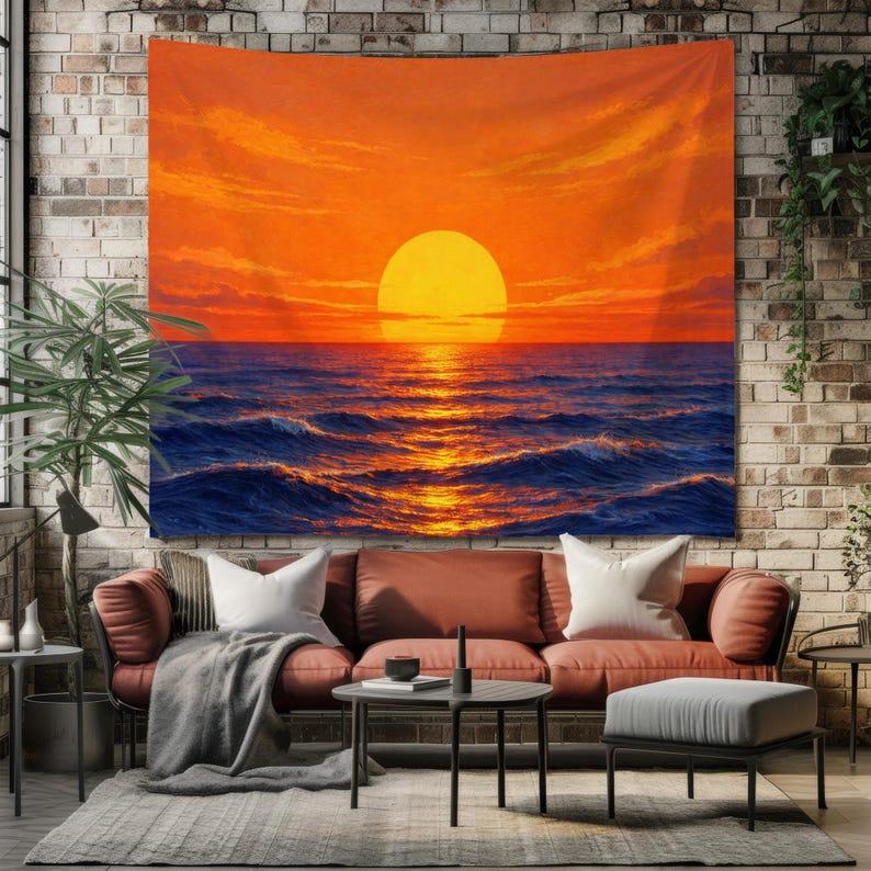 Ocean Sunset tapestry 75x100 чёрный