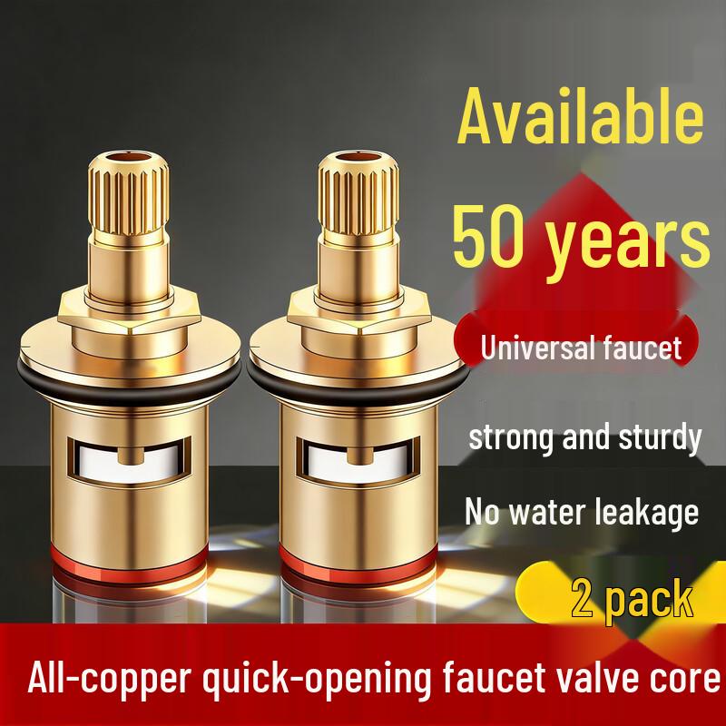 Universal All-Copper Faucet Valve Core - 2 Pack
