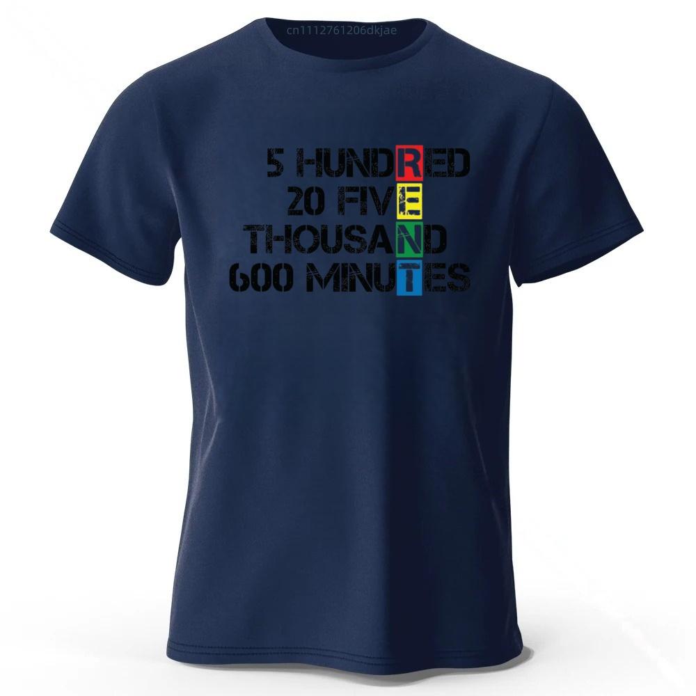 525600 Minute Rock Declaration Cotton Short Sleeved Menswomen Street Trend Plus Size Loose Fashion Quick Drying Casual Tshirt