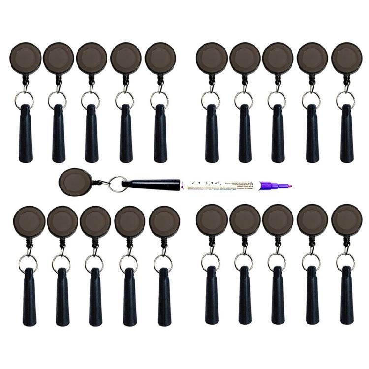 Elastic Pull Pen Sleeve with Key Ring Attachment Retractable Keychain Protects Pens from Damage in Backpacks and Desks