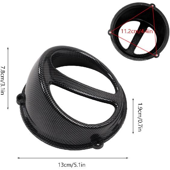 Motorcycle Air Scoop Cover, ABS Material Carbon Fiber Style Motorcycle Engine Cooling Fan Cover Replacement for GY6 125cc 150cc 152QMI 157QMJ